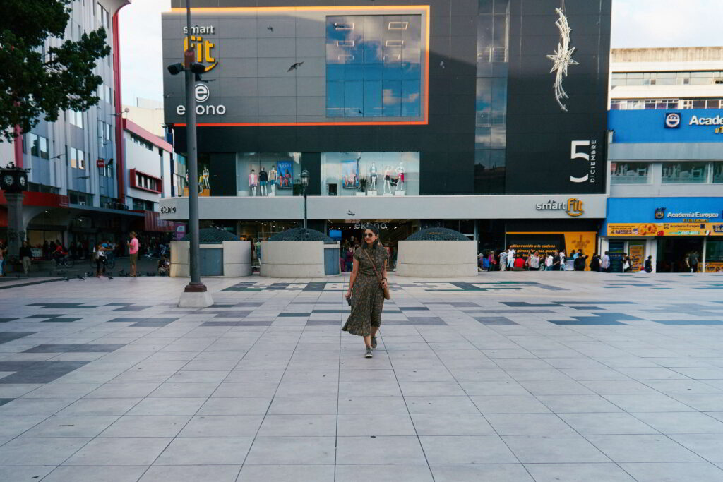 Angela Acosta walking in San Jose, Costa Rica. Article Life transitions.
